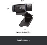 Logitech C920 Pro HD Webcam 1080P Autofokus USB Kamera Web dengan Mikrofon Stereo Ganda untuk Streaming Langsung Konferensi Video PC