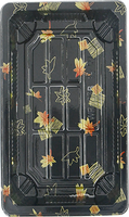 Boîtes à sushi jetables en plastique PET Wenpak Golden Maple Leaf avec laminage brillant Modèle 00-11