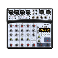 Table de mixage sonore professionnelle BMG-06D avec suppression du bruit, haut-parleur DJ avec voix réglable et fonction sans fil pour le chant en famille