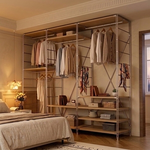 Modern Disassembly Wooden <strong>Wardrobe</strong> Clothes Organizer Metal Open Multi-layer <strong>Shoes</strong> Display Rack Shelf Eco-Friendly Adjustable <strong>for</strong> - Product Image 1