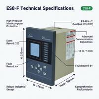 Relais de protection triphasé EastSong ES8-F à micro-ordinateur, RS-485 Modbus RTU/TCP, surintensité, harmoniques, 16DI 12DO