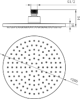 Pommeau de douche moderne ABS chromé à joint sphérique, pour salle de bain et hôtel, à effet pluie, économie d'eau, pressurisé, simple