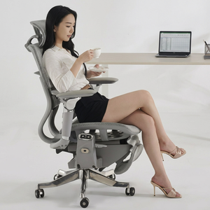 Sedia da <span class=keywords><strong>Ufficio</strong></span> Ergonomica con Poggiapiedi, Altezza Regolabile Elettricamente, Reclinabile, Poggiatesta Regolabile, Design Moderno, Commerciale - Product Image 2