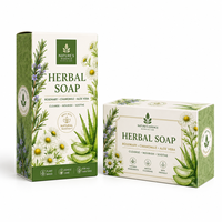 Boîte en carton duplex personnalisée 350 g/m² avec estampage à chaud SBS, recyclable, pour l'emballage de savon aux herbes