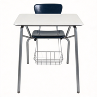 Ensemble Chaise et Table Ergonomiques Intégrés pour Salle de Classe, Hauteur Réglable, Conception Anti-Pincement, Mobilier Moderne en Acier pour Écoles Primaires et Salles de Sport