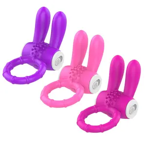Cock Ring Penis Rabbit Vibrating Ring Male Flirtation Sex Toys Tongue Licking Vibration Massage For Men Manufacturers