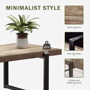 Mesa de centro moderna, grande y duradera, con patas de metal y tablero de MDF, adecuada para salas de estar, extensible. - Product Image 4