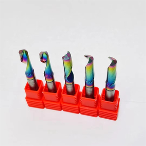 Fraise à queue CNC en carbure de tungstène importé, revêtement DLC couleur arc-en-ciel, à une dent, coupe spirale, HRC55, diamètre 1-12mm, ODM/OEM - Product Image 5