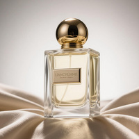 Botellas de Vidrio Cuadradas Transparentes de 30ml, 50ml y 100ml para Perfume y Aceites Esenciales de Lujo, Marca LK Personalizadas, con Logotipo Personalizable y Tapa Dorada