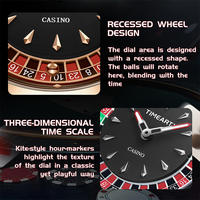 Montre de luxe pour homme TIMEARTX, style casino, mouvement à quartz, cadran rotatif automatique, lumineux, étanche, bracelet en acier, montre homme