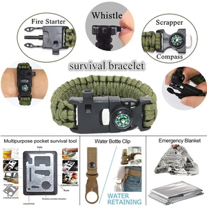 Ngoài trời Cắm Trại Đi Bộ Đường Dài Survival Gear công cụ thiết lập hộp thoát an toàn Survival Bug ra túi khẩn cấp Survival kit - Product Image 5