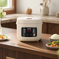 Mini-cuiseur à riz blanc 1,5 L avec écran numérique intelligent, multifonction, pour dortoir, maison, porridge, soupe, viande braisée