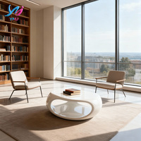 Table basse moderne européenne durable, personnalisable, avec rangement creux, en fibre de verre, de luxe, écologique, portable et réglable