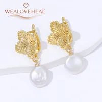 Crochets de boucles d'oreilles à levier plaqués or 18 carats, motif floral, style français, avec attache ouverte pour la fabrication de bijoux DIY