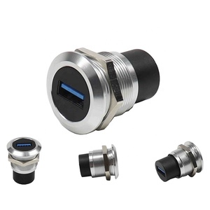 Factory Sale USB 3.0 Connector Data Transmission USB Connector Round Type Waterproof Straight Through Panel Mount Socket - Product Image 1