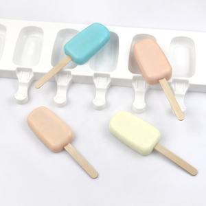 1012 8 trous ellipse gros crème glacée Popsicle moules de qualité alimentaire moule à crème glacée silicone pas estampillé bpa gratuit main faire de la glace <span class=keywords><strong>crea</strong></span> - Product Image 1