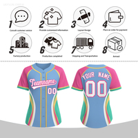 Camiseta de Béisbol Personalizada Unisex, Talla Grande, Estilo Urbano, Sublimada, Uniforme de Equipo Colorido, Venta al Por Mayor, MOQ Bajo, Diseño Gratuito, Envío Rápido