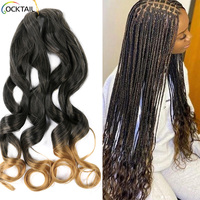 Chine lâche vague tressage extension de cheveux, semi ondulés vague lâche tresses au crochet extension de cheveux en stock