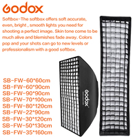 Godox 35x160cm Streifen-Softbox mit Wabengitter und Bowens-Halterung für Studioblitz-Beleuchtung