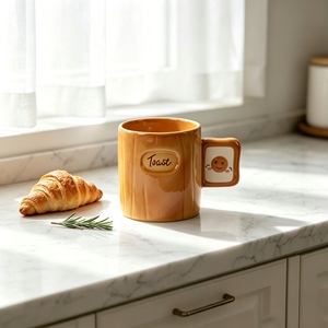 Taza de Cerámica <span class=keywords><strong>con</strong></span> Asa <span class=keywords><strong>con</strong></span> Diseño de Cara Sonriente, para <span class=keywords><strong>Leche</strong></span>, Café, Agua, Taza Creativa para el Desayuno, Regalo para el Hogar y la Cocina - Product Image 1