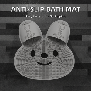 Alfombrilla de Silicona para Baño con Diseño de Pata de Conejo, <span class=keywords><strong>Antideslizante</strong></span>, Ecológica, Duradera, para Masaje de Espalda y Eliminación de Piel Muerta - Product Image 2