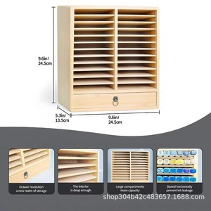 Wooden marker storage box, <b>desktop</b> display rack, simple wooden marker storage <b>shelf</b> - Product Image 4