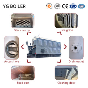 Chaudière à vapeur industrielle DZH 1 tonne horizontale à biomasse et charbon, haute efficacité, automatique, à économie d'énergie pour le traitement - Product Image 5