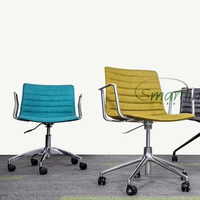 Chaise à dossier en tissu de haute qualité, avec accoudoir en acier, pour usage domestique et au bureau, offre spéciale