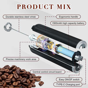 Mousseur à <span class=keywords><strong>lait</strong></span> électrique portable rechargeable par USB, mousseur rapide et silencieux pour <span class=keywords><strong>lait</strong></span> <span class=keywords><strong>chaud</strong></span> <span class=keywords><strong>ou</strong></span> <span class=keywords><strong>froid</strong></span>, pour cappuccino, latte, maison, voyage - Product Image 2