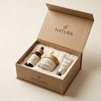 Boîte à parfum en papier kraft recyclable personnalisée |   Boîte cadeau de luxe pliable magnétique pour soins de la peau avec dorure et gaufrage or et argent