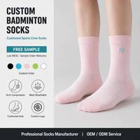 Chaussettes de badminton personnalisées, chaussettes de sport rembourrées, chaussettes de compression pour l'arche plantaire, chaussettes respirantes en maille pour l'entraînement au badminton