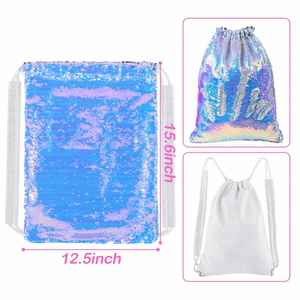 Custom Mermaid Sequin Dance <b>Bag</b> Sports Gym Beach <b>Swim</b> Backpack Birthday Easter Gift <b>Bag</b> Drawstring Backpack <b>Kids</b> Party - Product Image 5