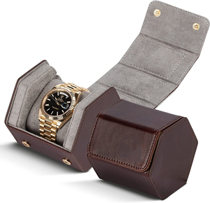 Wholesale Leather Watch Case Men Wrist Watch Roll Travel Case Display Organizer Storage Luxury Custom Watch Case Box