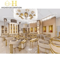 Vitrine de présentation de bijoux de luxe en verre trempé avec éclairage LED, verrouillable, taille personnalisée, mobilier de présentation de bijoux