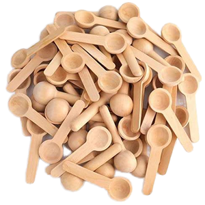 Q.F QY2517 Mini cuillère en bois jetable 2,5*6,8 mm pour sel de bain, bonbons, épices, miel et café - Product Image 1