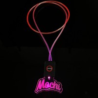Carte d'identité lumineuse en acrylique personnalisable, gravable, OEM ODM, rechargeable par USB, avec cordon en plastique noir réglable