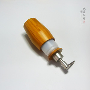 Bamboo Liquid Soap Dispenser Manual Desktop Household Bathroom Hotel Supplies Chongqing Origin Zwy009 - Product Image 4