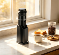 Moulin à café électrique portable en acier inoxydable, réglage de mouture ajustable, meule conique, capacité de 25 g, mini machine à expresso