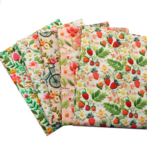 <span class=keywords><strong>Tela</strong></span> de algodón y poliéster ligera con estampado de fresa de imitación bordada <span class=keywords><strong>para</strong></span> ropa DIY, Mantel y Material acolchado - Product Image 4