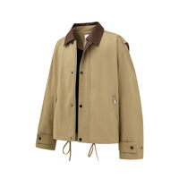 Blouson Bomber Homme Personnalisé CJ – Manteau Utilitaire Vintage Taille Haute Effet Vieilli Col Rabattu Boutons Réversibles Printemps