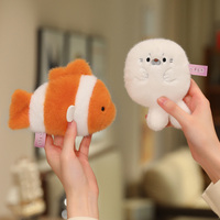 Magnet Kulkas Hewan Laut Lucu Super Lembut Bahan Plush Magnetik, Hadiah Mainan Boneka Isi Kapas PP, Ukuran Dapat Disesuaikan