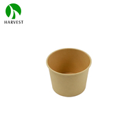 Tasses de soupe à emporter imperméables enduites jetables de papier brun avec la couverture