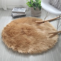 2024 Beste Qualität Korb Stuhl Yoga Matte Wohnzimmer Schlafzimmer Sofa Runde Kunst wolle Schaffell Langes Haar Teppich Boden kissen