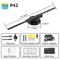 Nuevo Modelo de Proyector Holográfico 3D de 42 cm, Ventilador de Visualización Publicitaria Animada LED, Tarjeta SD, Novedades para Fiestas, Equipo P42