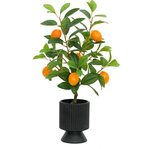 Trong nhà phòng khách trang trí giả cam cây nồi mô phỏng màu xanh lá cây nhựa nhân tạo thực vật tiền cây giả cam - Product Image 5