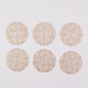 New Design Pvc Metallic <strong>Silver</strong> <strong>Coasters</strong> Round Table Mat Gold Christmas Restaurant Decoration - Product Image 3