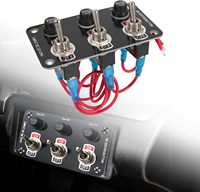 Panneau de commutation à 3 interrupteurs avec prise de courant et fusible, tableau de distribution 10A compatible pour voiture et bateau 12V-24V, panneau de commutation à bascule