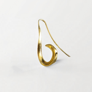 Pendientes minimalistas de acero inoxidable de latón Pendientes de aros grandes de remolino de oro <span class=keywords><strong>Fulani</strong></span> 18K - Product Image 5