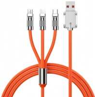 Kabel Pengisian Daya Cepat USB-C 60W 3-in-1 untuk Komputer, Printer, Perangkat Seluler - Kabel USB-C/Micro USB Universal