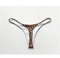 Double Ice Silk Leopard Thin Belt Thong Sexy Knitted Breathable Lace T-back Bikini Underwear Women Low-rise Girl Bikini T Lift